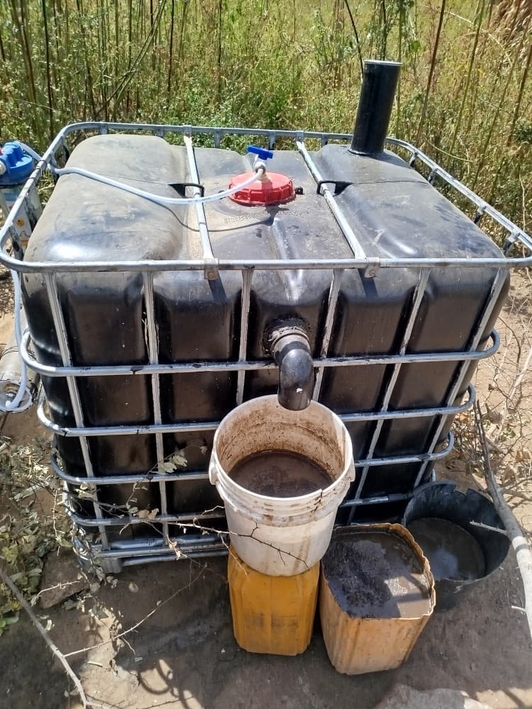 Biofertilizer collection from a Biospark system