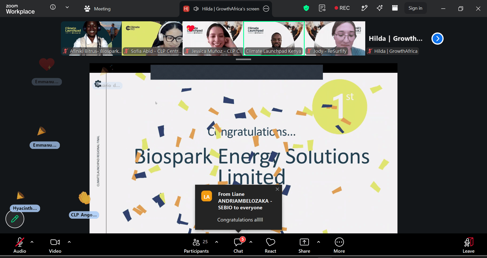 Biospark Energy Solutions Limited winning first place at ClimateLaunchpad Regional Final